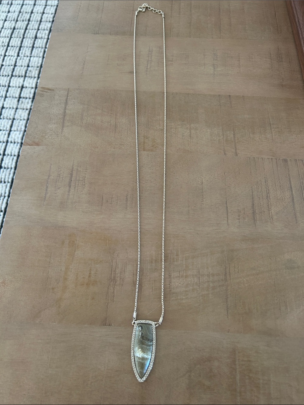 White House Black Market Silver Labradorite Pendant Necklace